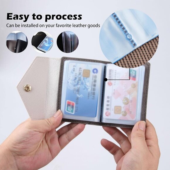 Plastic Wallet Insert Credit Card Holder Transparent 10 page 20 slots, 2 Pack - Picture 6 of 8